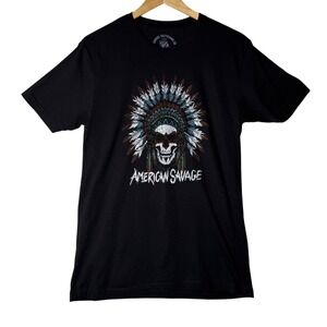 Savage Tacticians American Savage Skull Graphic T Shirt‎ Black Mens Size Medium